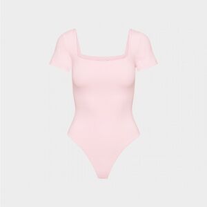 Aritzia Contour Pink Short Sleeve Bodysuit